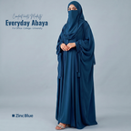 Kaftan Abaya - 4 Piece - Zinc Blue (Summer Special)