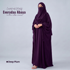 Kaftan Abaya - 4 Piece - Geep Plum (Summer Special)