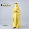Kaftan Abaya - 4 Piece - Pastel Yellow (Summer Special)