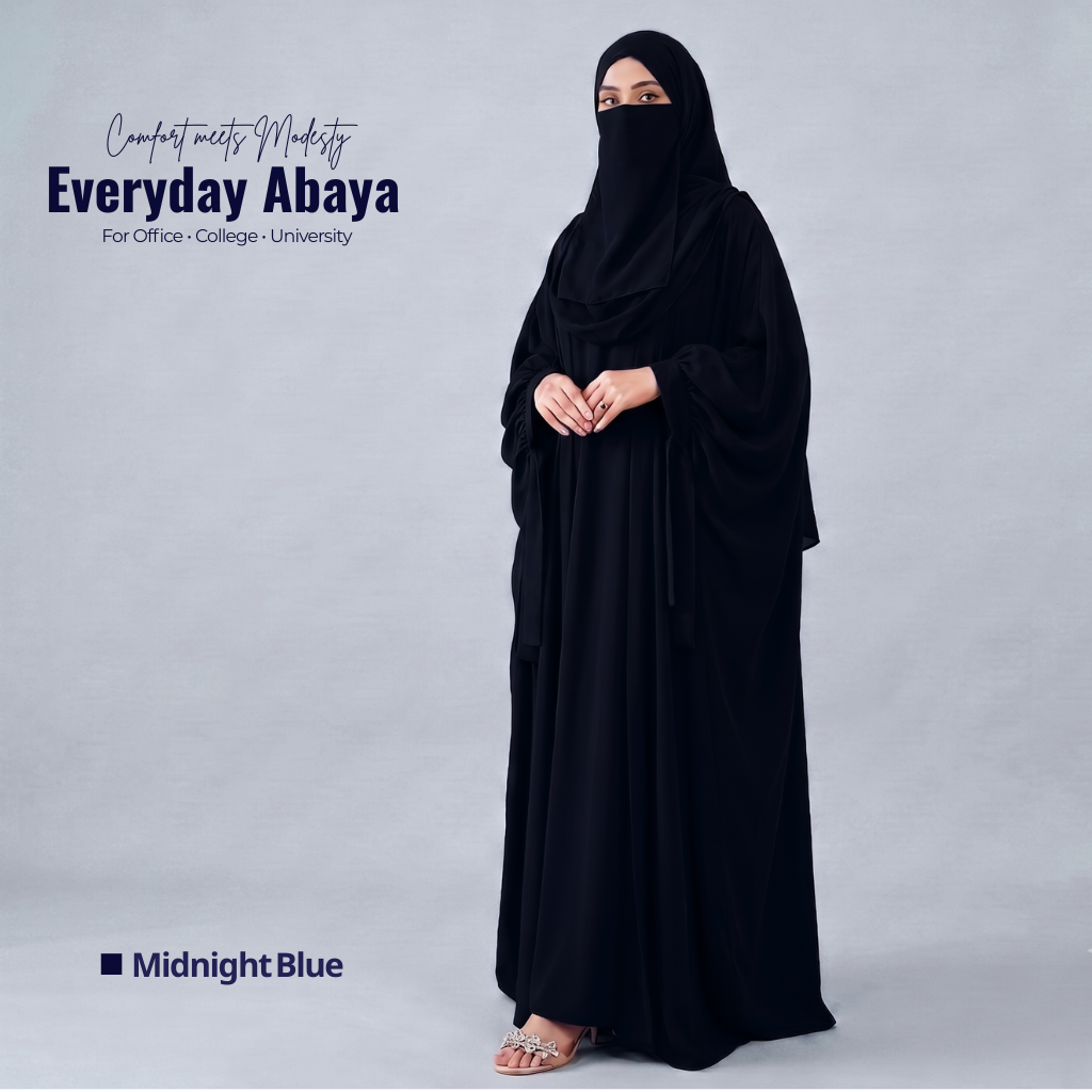 Kaftan Abaya - 4 Piece - Midnight Blue (Summer Special)
