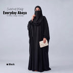 Kaftan Abaya - 4 Piece - Black (Summer Special)