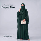 Kaftan Abaya - 4 Piece - Forest Green (Summer Special)