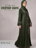 Embroided - Tail Abaya - Olive Green (Summer Special)