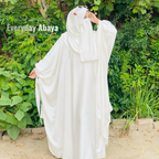 Kaftan Abaya - 4 Piece - Milky White (Umrah Special)
