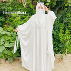 Kaftan Abaya - 4 Piece - Milky White (Umrah Special)