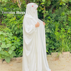 Kaftan Abaya - 4 Piece - Milky White (Umrah Special)