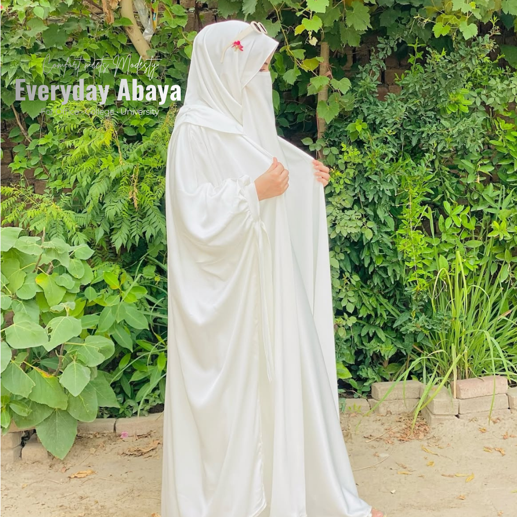 Kaftan Abaya - 4 Piece - Milky White (Umrah Special)