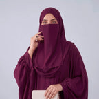 Kaftan Abaya - 4 Piece - Vine red (Summer Special)
