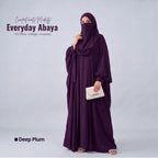 Kaftan Abaya - 4 Piece - Geep Plum (Summer Special)