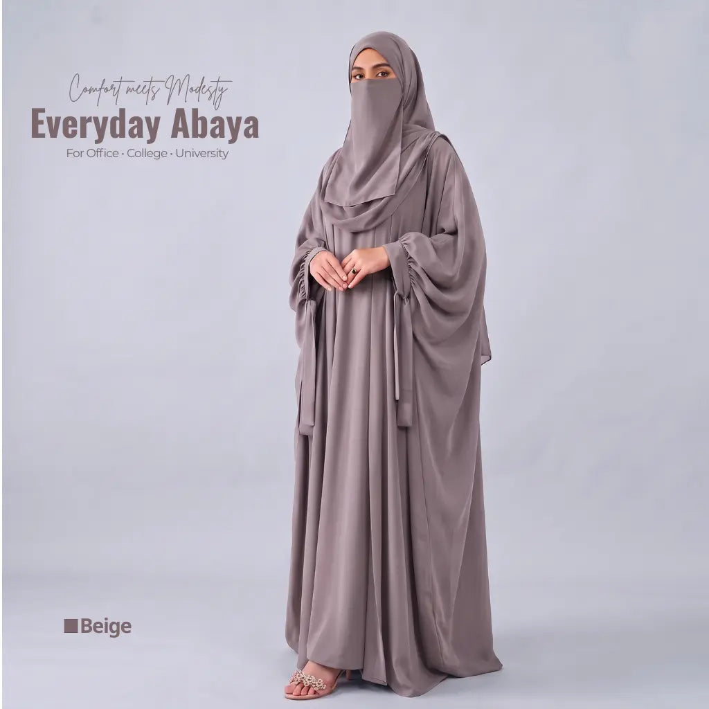 Kaftan Abaya - 4 Piece - Beige (Four  Seasons)