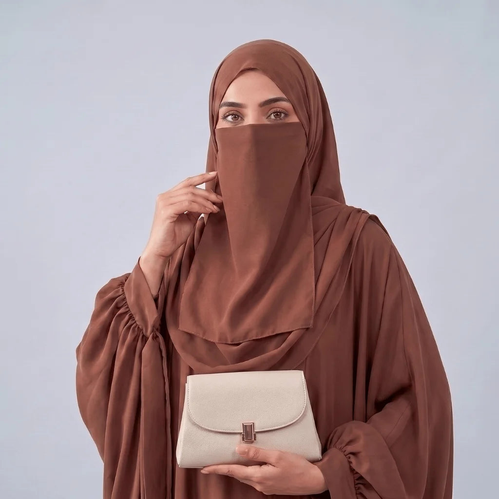 Kaftan Abaya - 4 Piece - Mocha Summer Special)