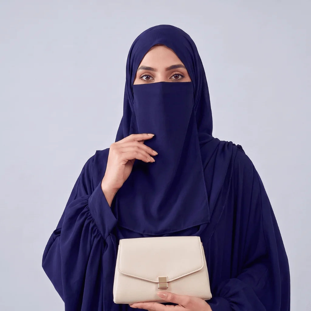Kaftan Abaya - 4 Piece - Deep Navy (Summer Special)