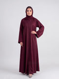 Tail - Full Flare Abaya  - Grape With Hijab