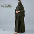 Kaftan Abaya - 4 Piece - Olive Green (Summer Special)