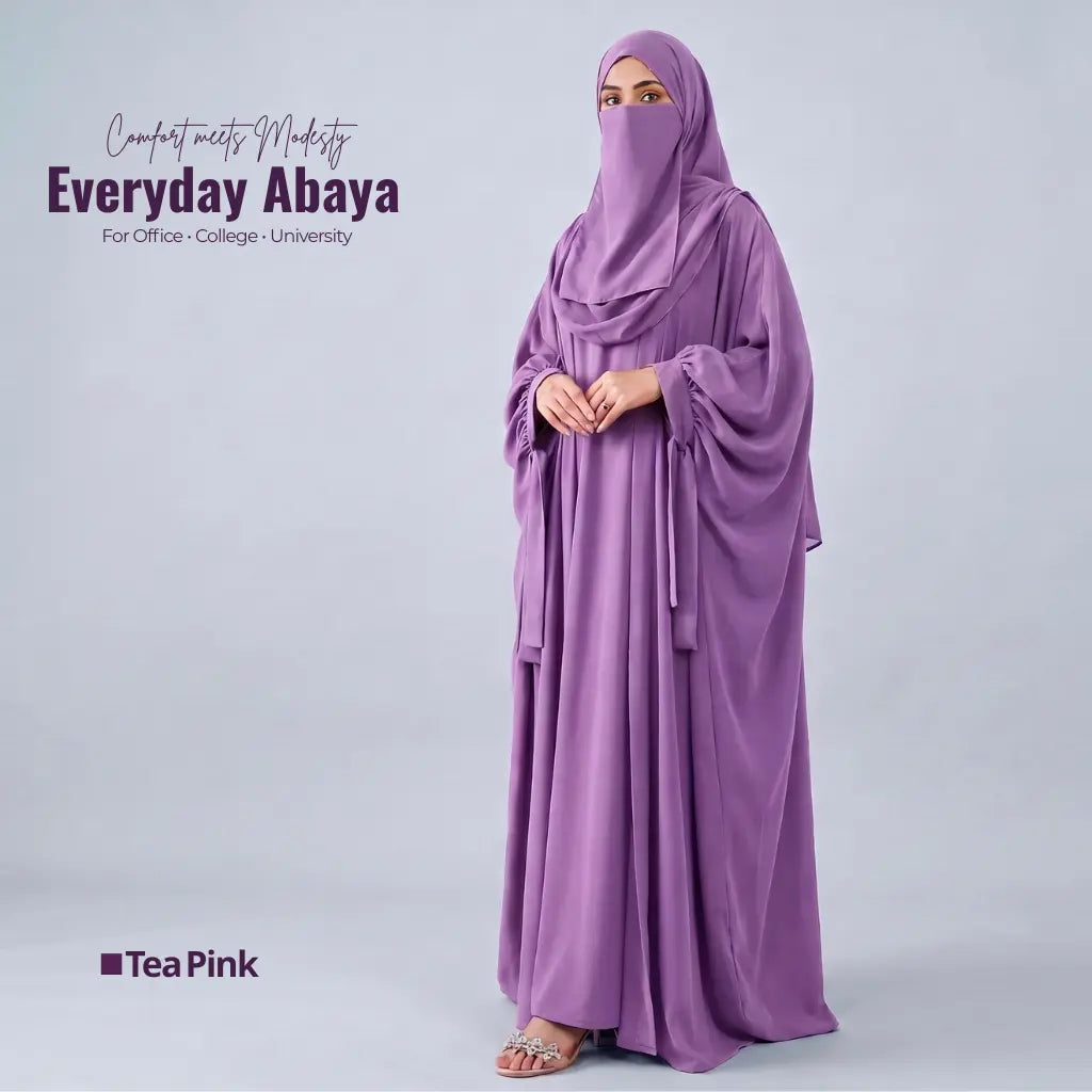 Kaftan Abaya - 4 Piece - Tea pink (Four  Seasons)