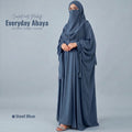 Kaftan Abaya - 4 Piece - Steel Blue (Summer Special)