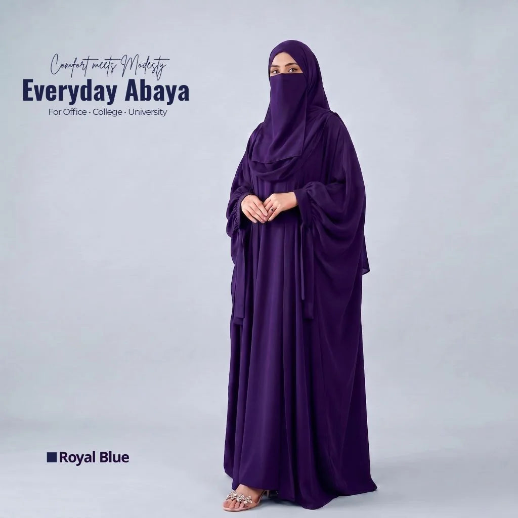 Kaftan Abaya - 4 Piece - Royal Blue (Summer Special)