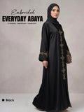 Embroided - Tail Abaya - Black (Summer Special)