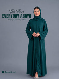 Tail - Full Flare Abaya - Zinc With Hijab